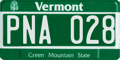 VT license plate PNA028
