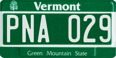 VT license plate PNA029