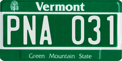 VT license plate PNA031