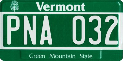 VT license plate PNA032
