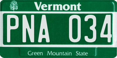 VT license plate PNA034