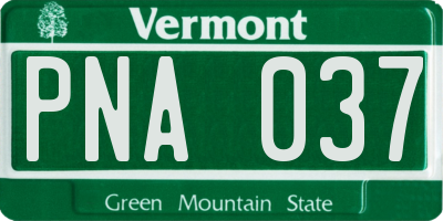 VT license plate PNA037