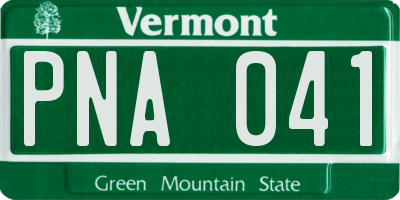 VT license plate PNA041