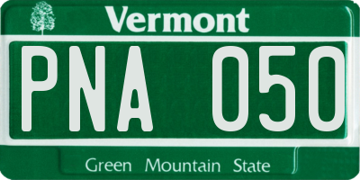 VT license plate PNA050