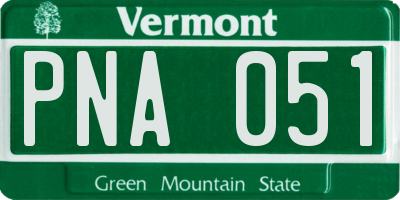 VT license plate PNA051