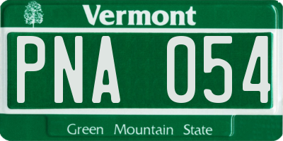 VT license plate PNA054