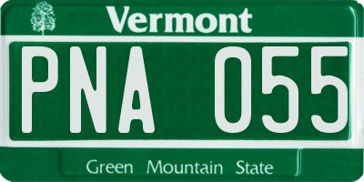 VT license plate PNA055