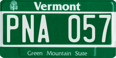 VT license plate PNA057