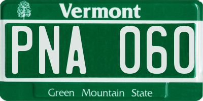 VT license plate PNA060