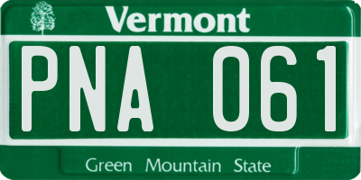 VT license plate PNA061