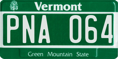 VT license plate PNA064