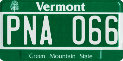 VT license plate PNA066