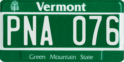VT license plate PNA076
