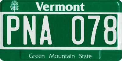 VT license plate PNA078