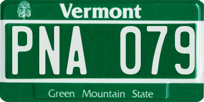 VT license plate PNA079