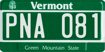 VT license plate PNA081