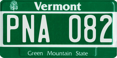 VT license plate PNA082