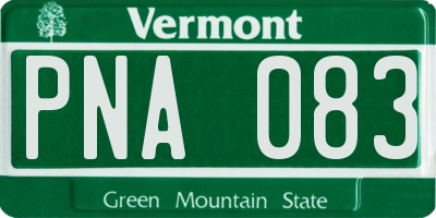 VT license plate PNA083