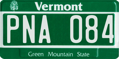 VT license plate PNA084