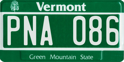 VT license plate PNA086