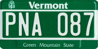 VT license plate PNA087