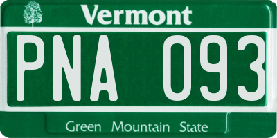 VT license plate PNA093