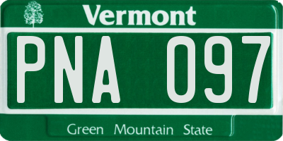 VT license plate PNA097