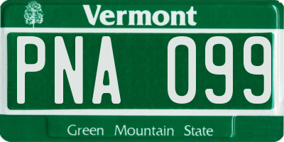 VT license plate PNA099