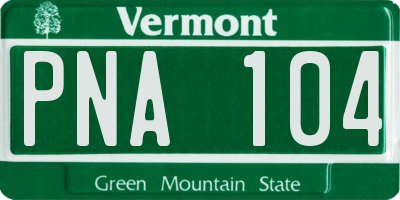 VT license plate PNA104
