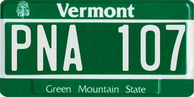 VT license plate PNA107