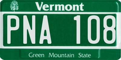 VT license plate PNA108