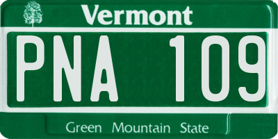 VT license plate PNA109