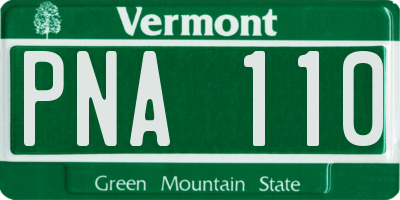 VT license plate PNA110