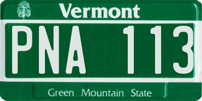 VT license plate PNA113