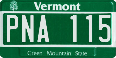 VT license plate PNA115