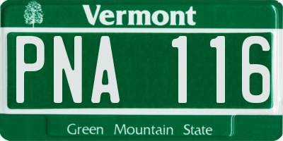 VT license plate PNA116