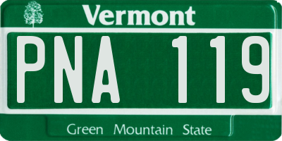 VT license plate PNA119