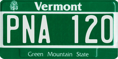 VT license plate PNA120