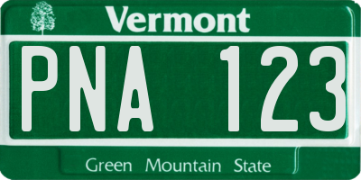 VT license plate PNA123