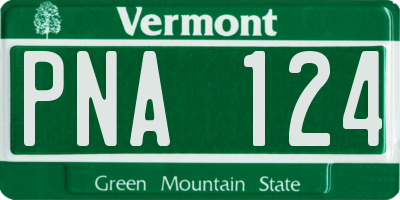VT license plate PNA124