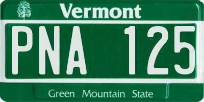 VT license plate PNA125
