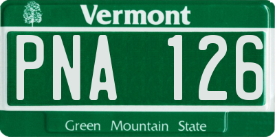 VT license plate PNA126