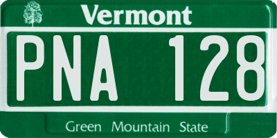 VT license plate PNA128