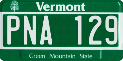VT license plate PNA129