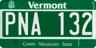 VT license plate PNA132