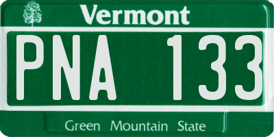VT license plate PNA133