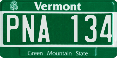 VT license plate PNA134