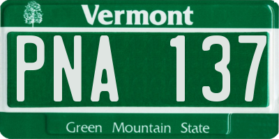 VT license plate PNA137