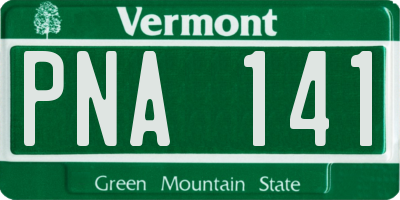 VT license plate PNA141