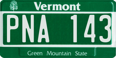 VT license plate PNA143